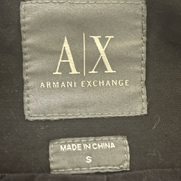 Armani Exchange Black Cotton Lined High Collar Trench Pockets Jacket Wrap Belt S - Picture 3 of 10